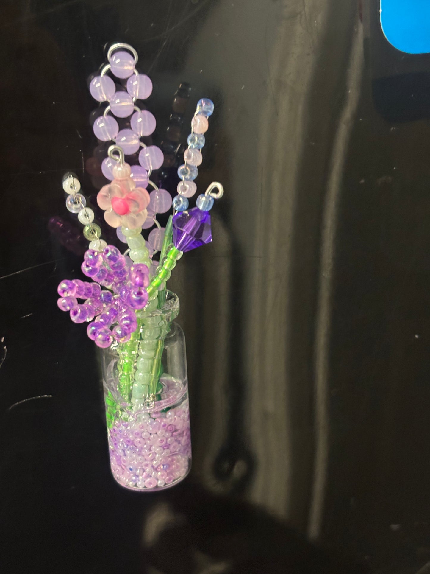 Handmade bead flower bouquet fridge magnets