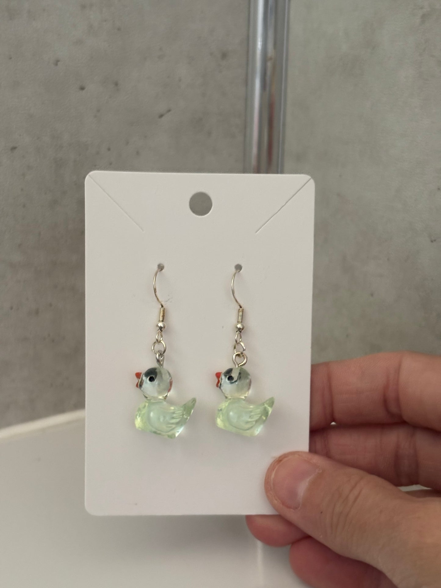 Handmade duck earrings