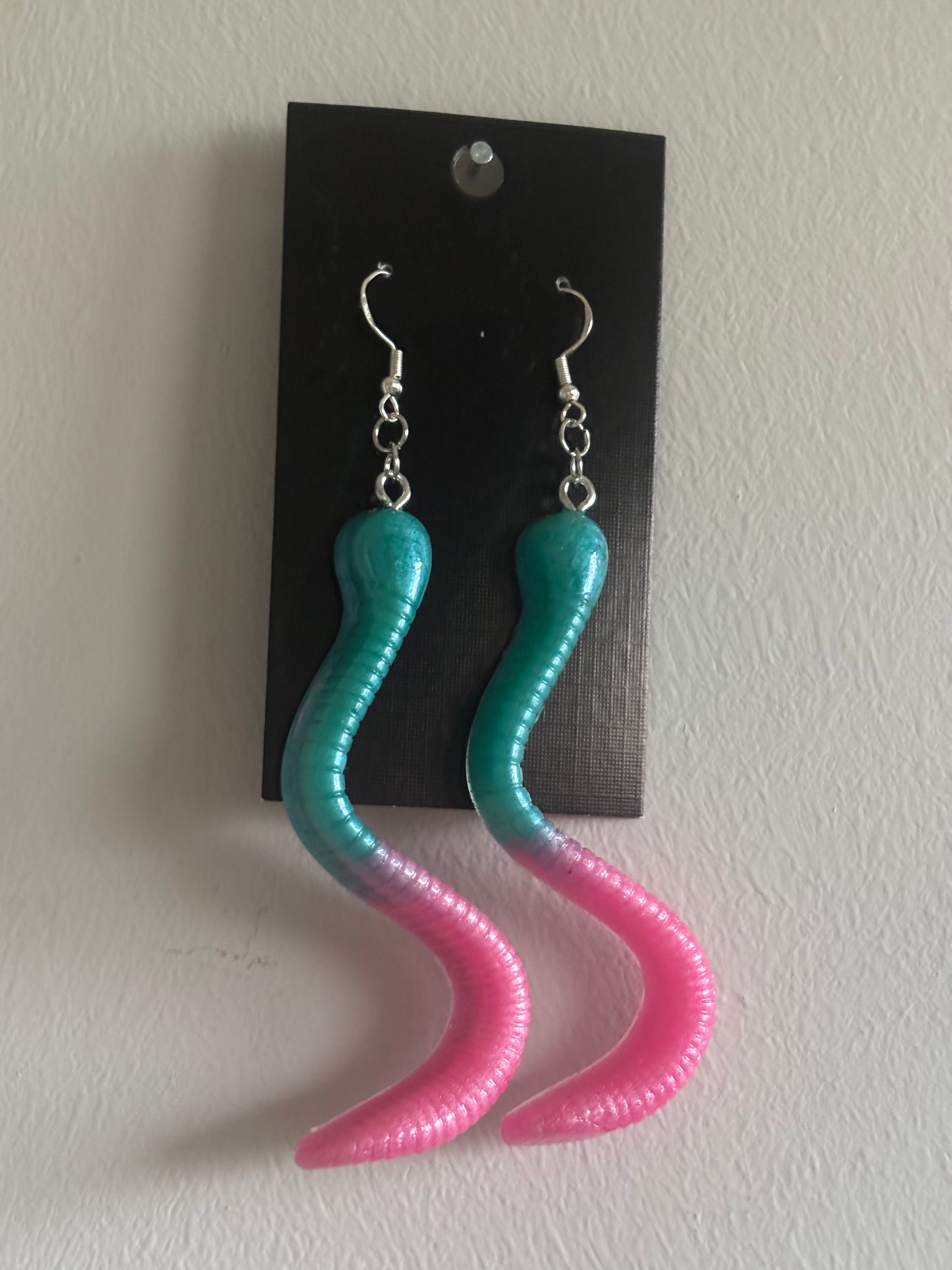 Handmade resin gummy worm earrings
