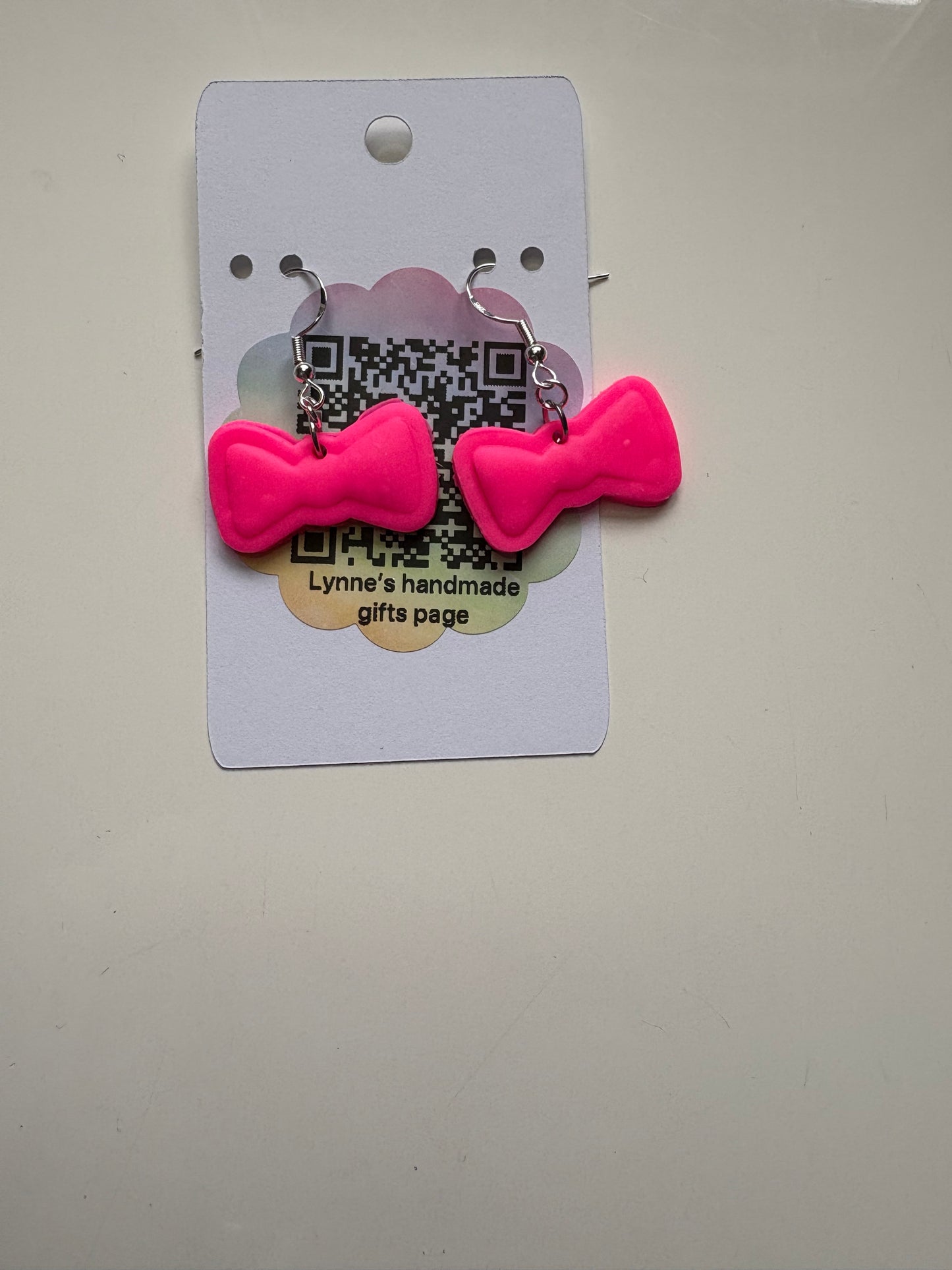 Handmade polymer clay bow earrings