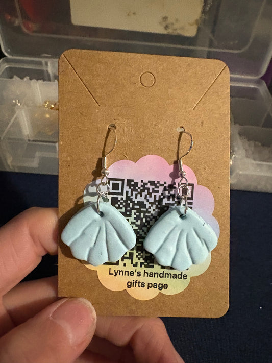 Handmade polymer clay shell earrings