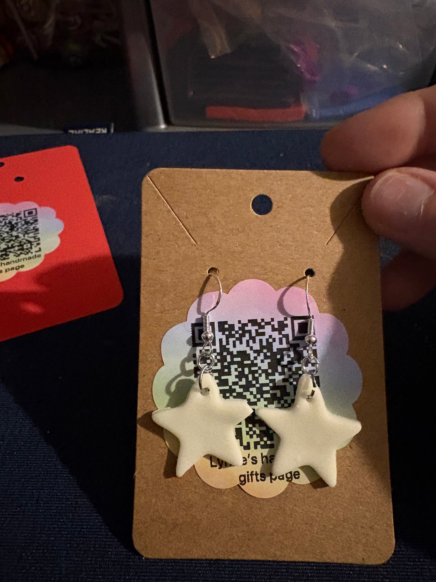 Handmade polymer clay star earrings