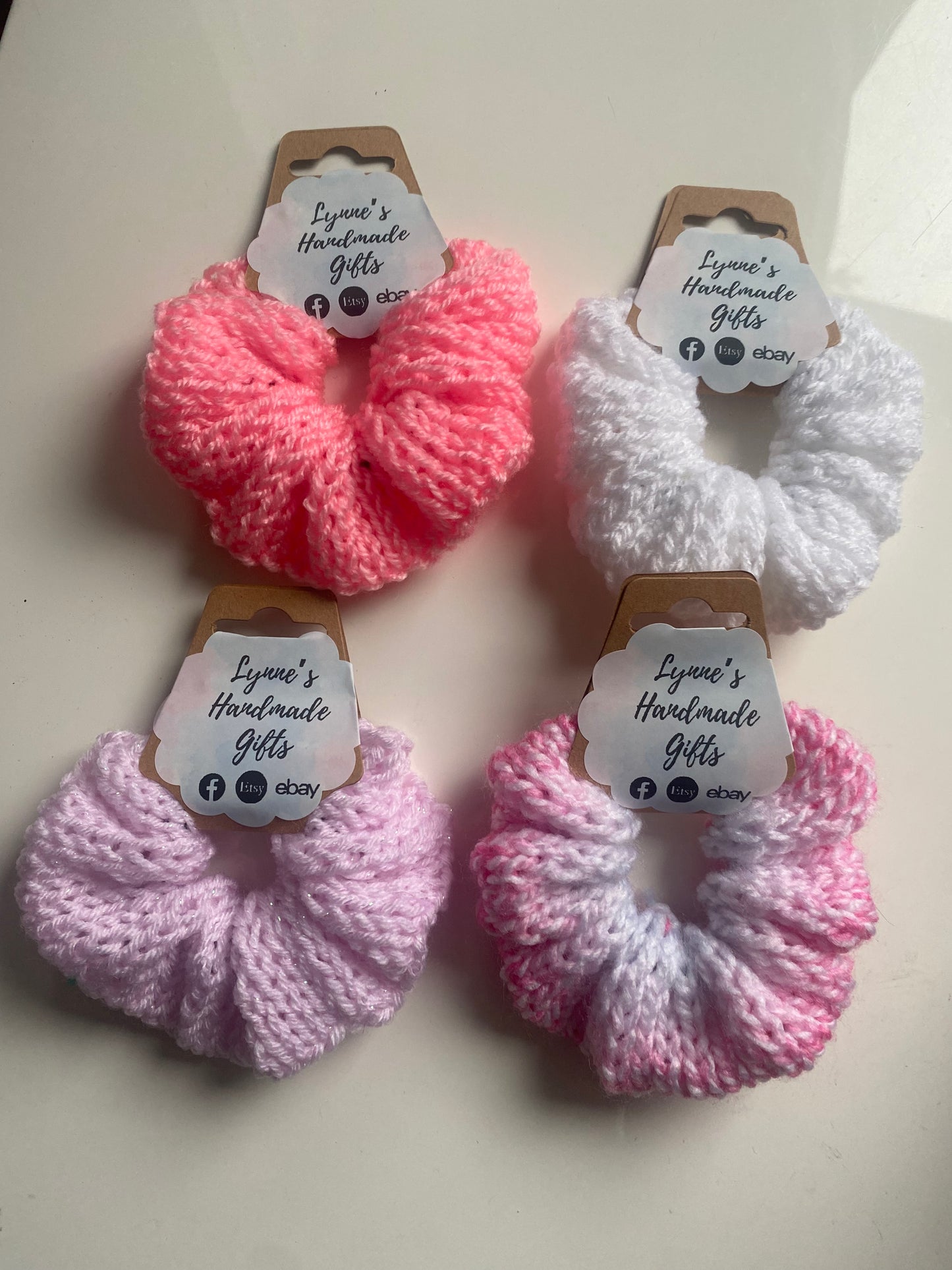 Handmade knitted scrunchies