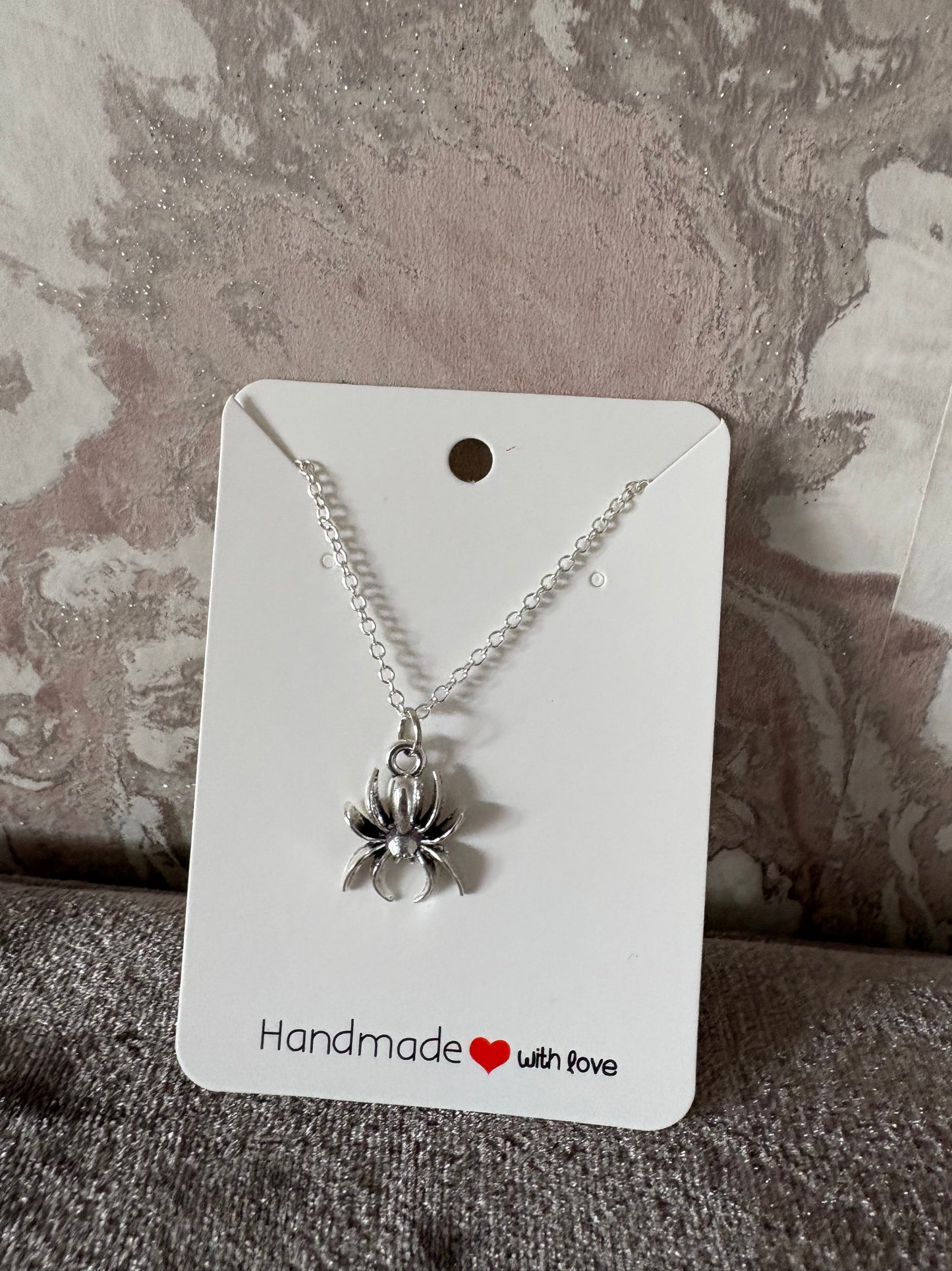 Handmade spider necklace