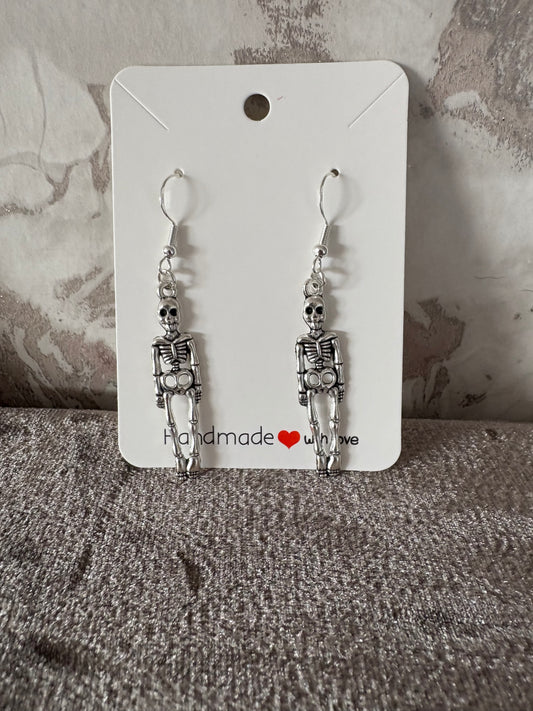 Handmade skeleton earrings
