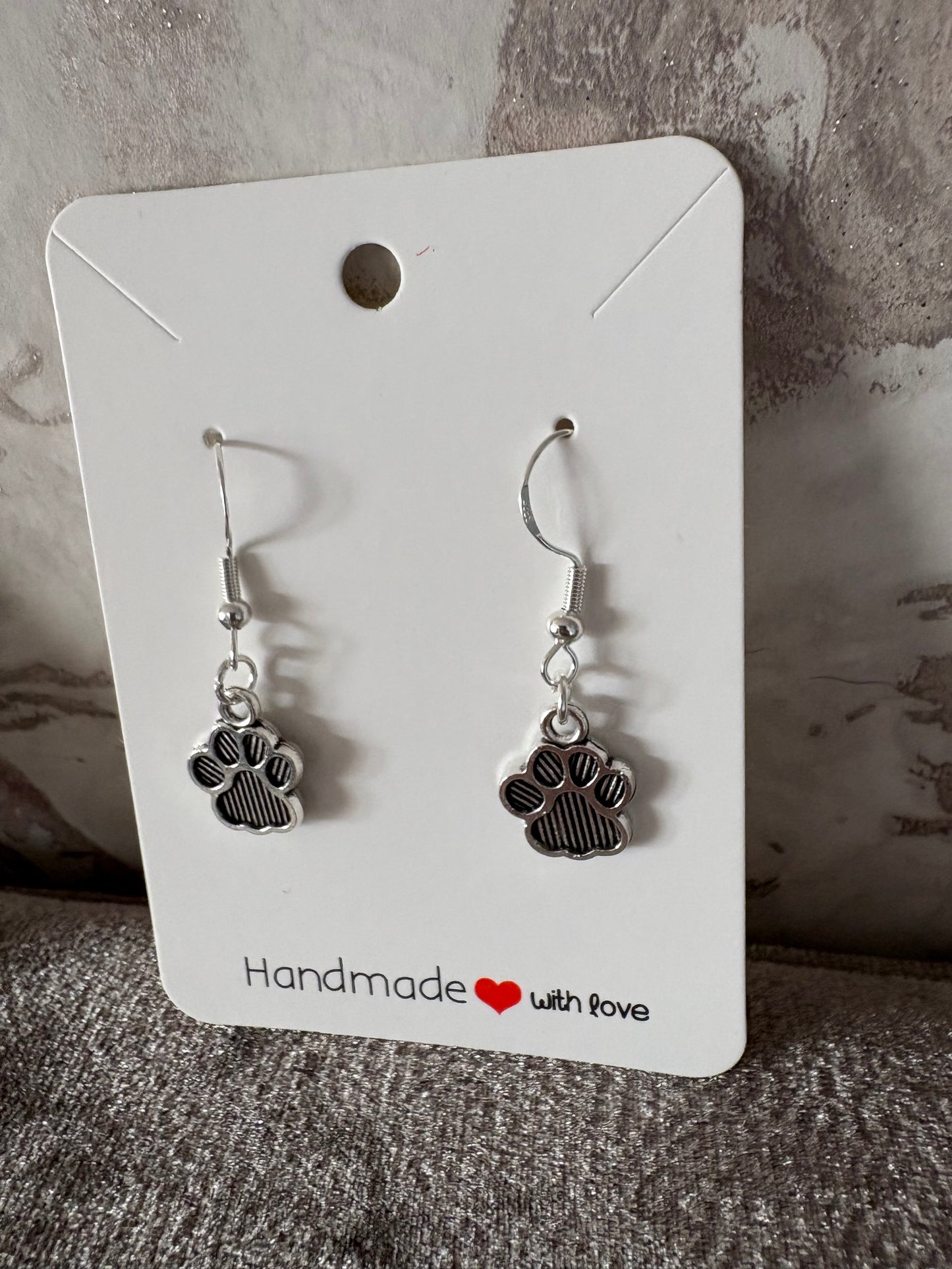 Handmade  paw earrings