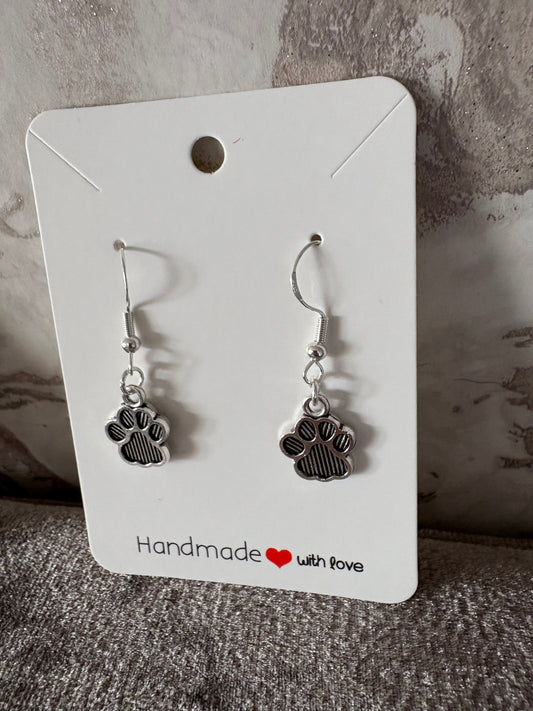 Handmade  paw earrings