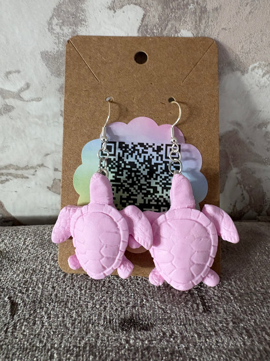 Handmade polymer clay turtle earrings