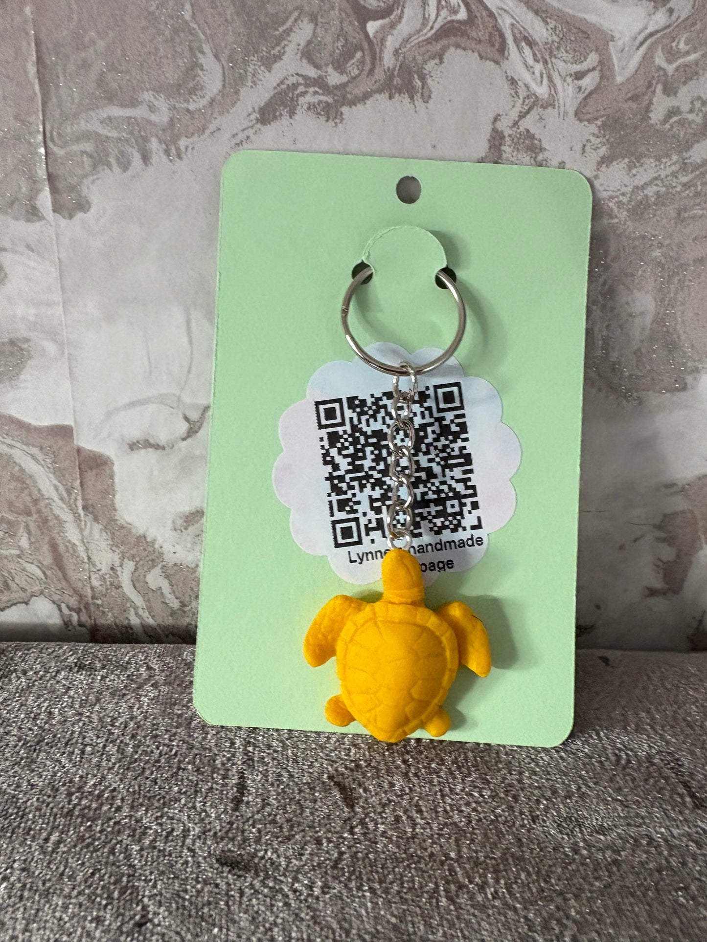 Handmade polymer clay turtle keyrings