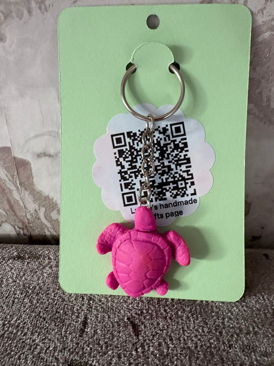 Handmade polymer clay turtle keyrings