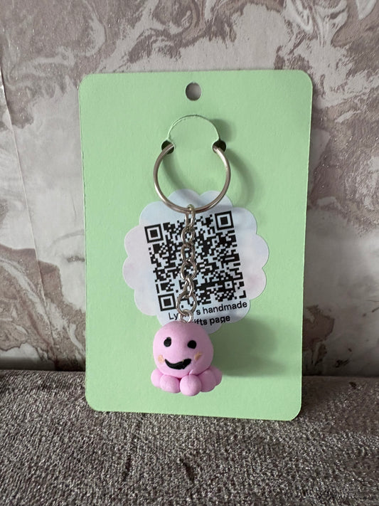 Handmade polymer clay octopus Keyring