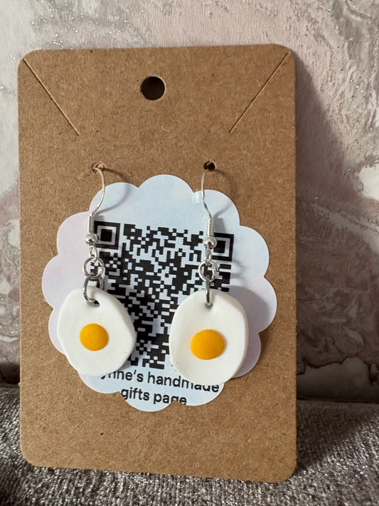 Handmade polymer clay egg earrings
