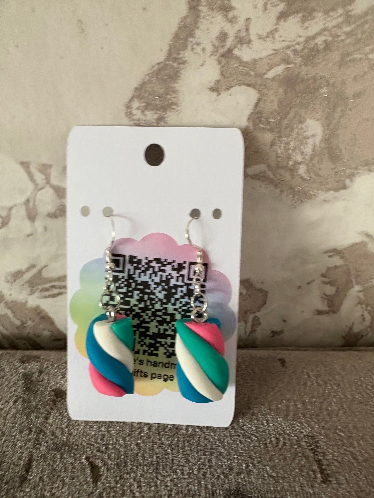 Handmade polymer clay clump earrings