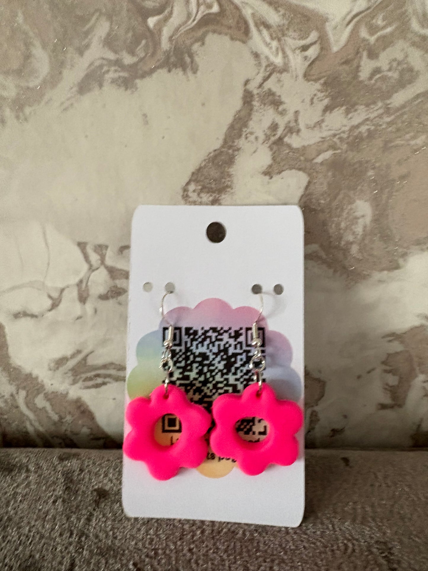 Handmade polymer clay flower earrings