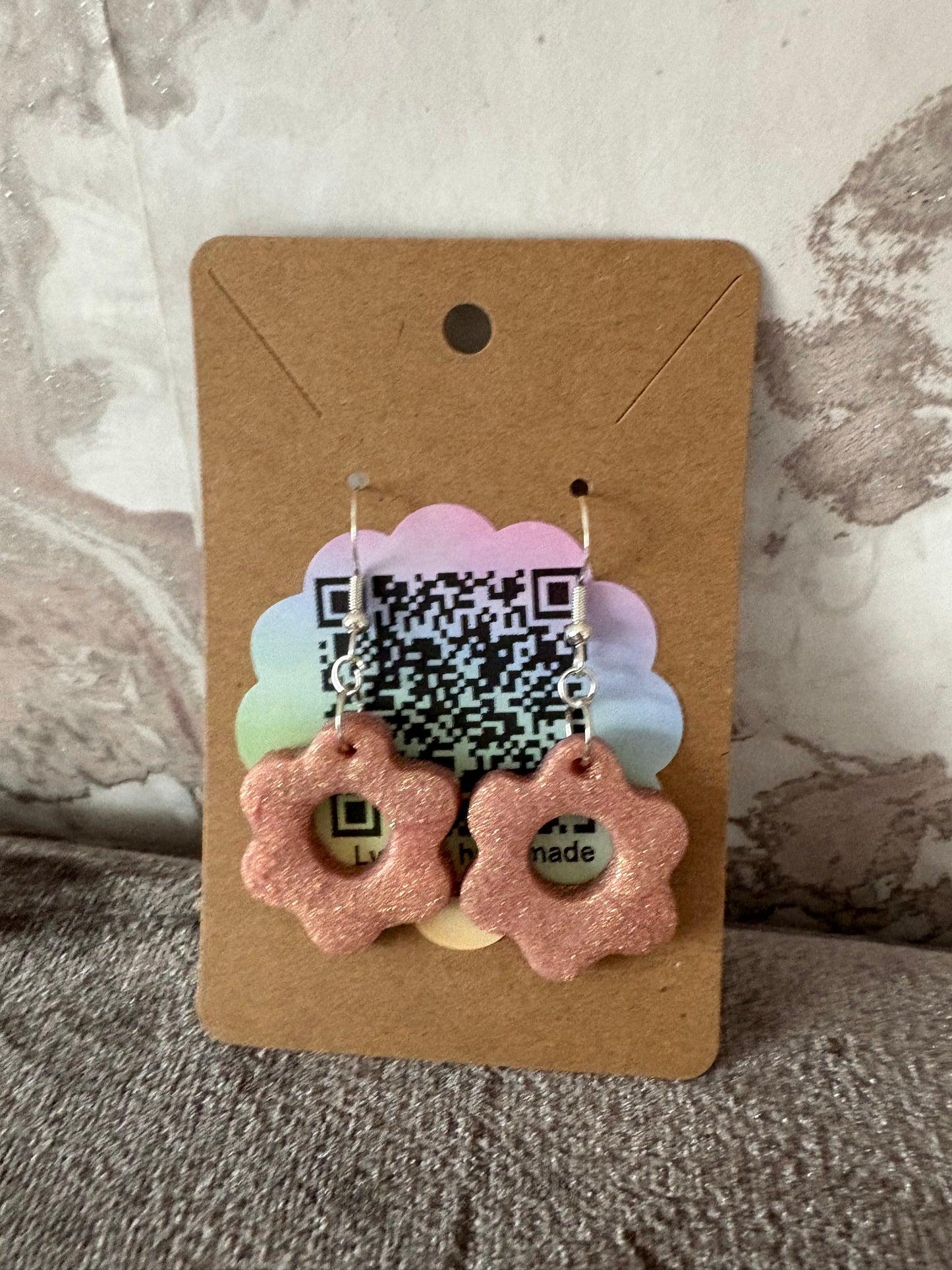 Handmade polymer clay flower earrings