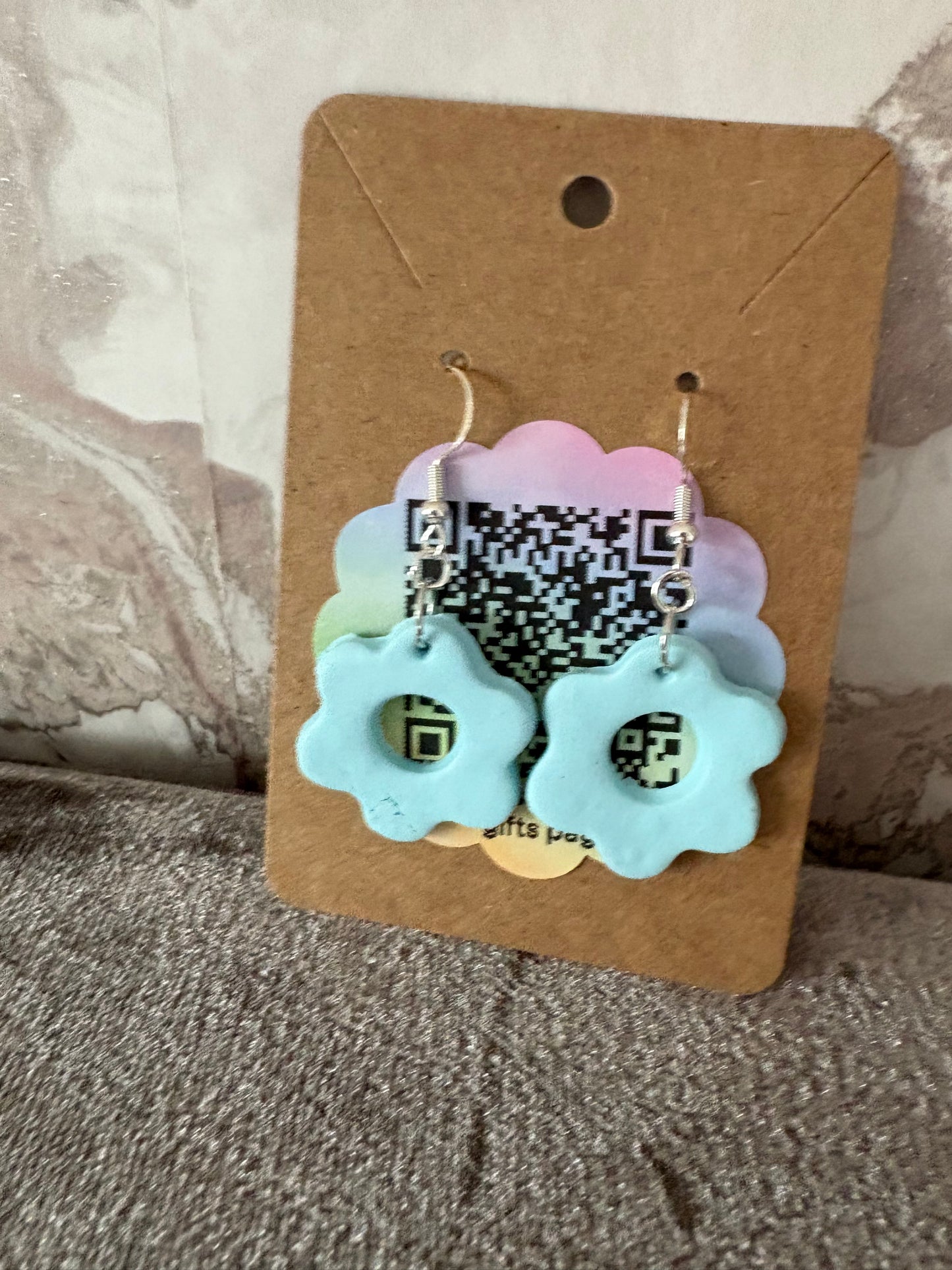 Handmade polymer clay flower earrings