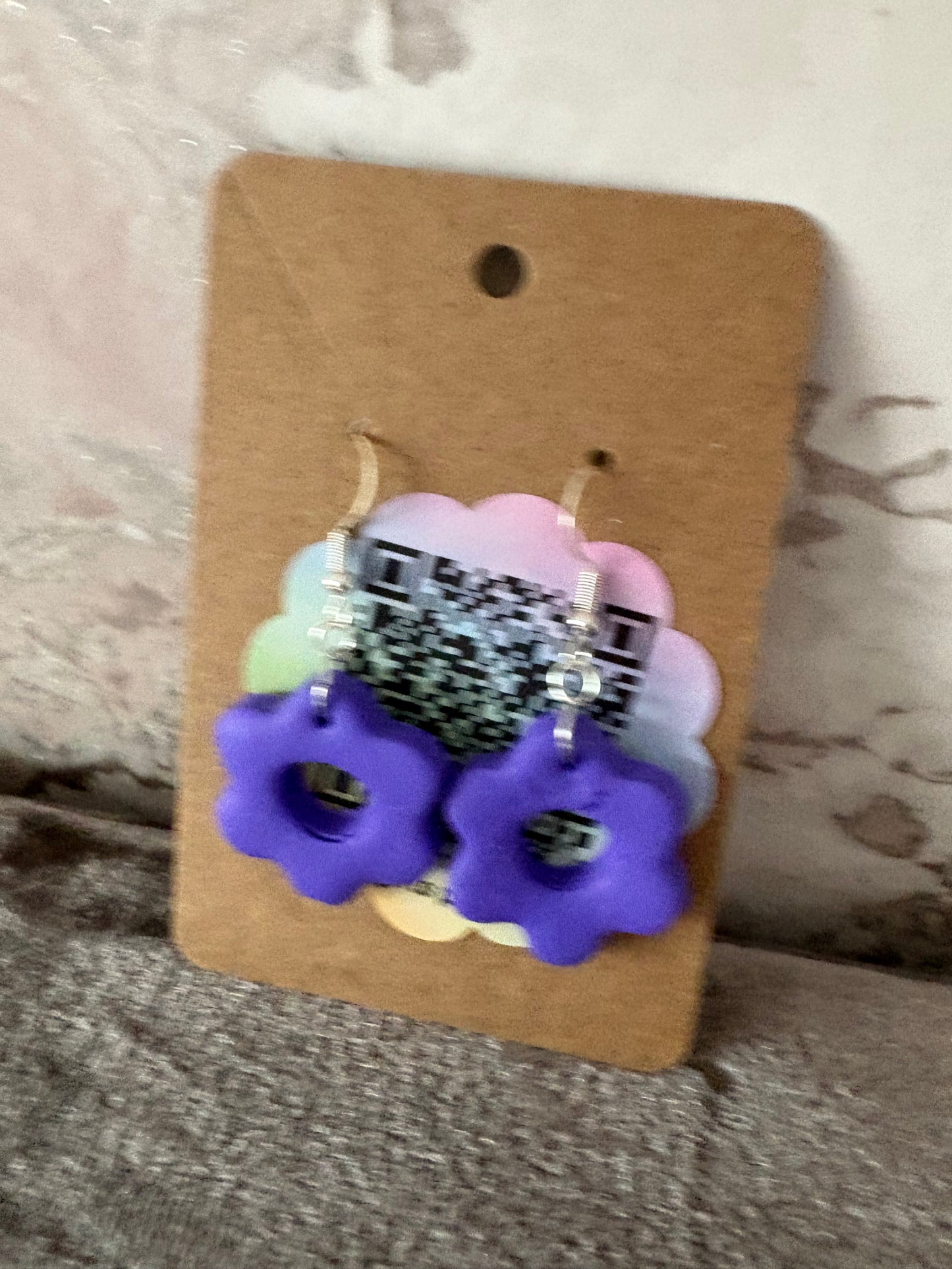 Handmade polymer clay flower earrings