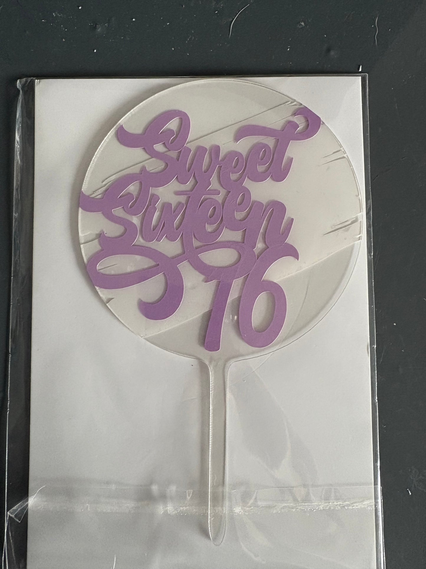 Sweet sixteen cake topper