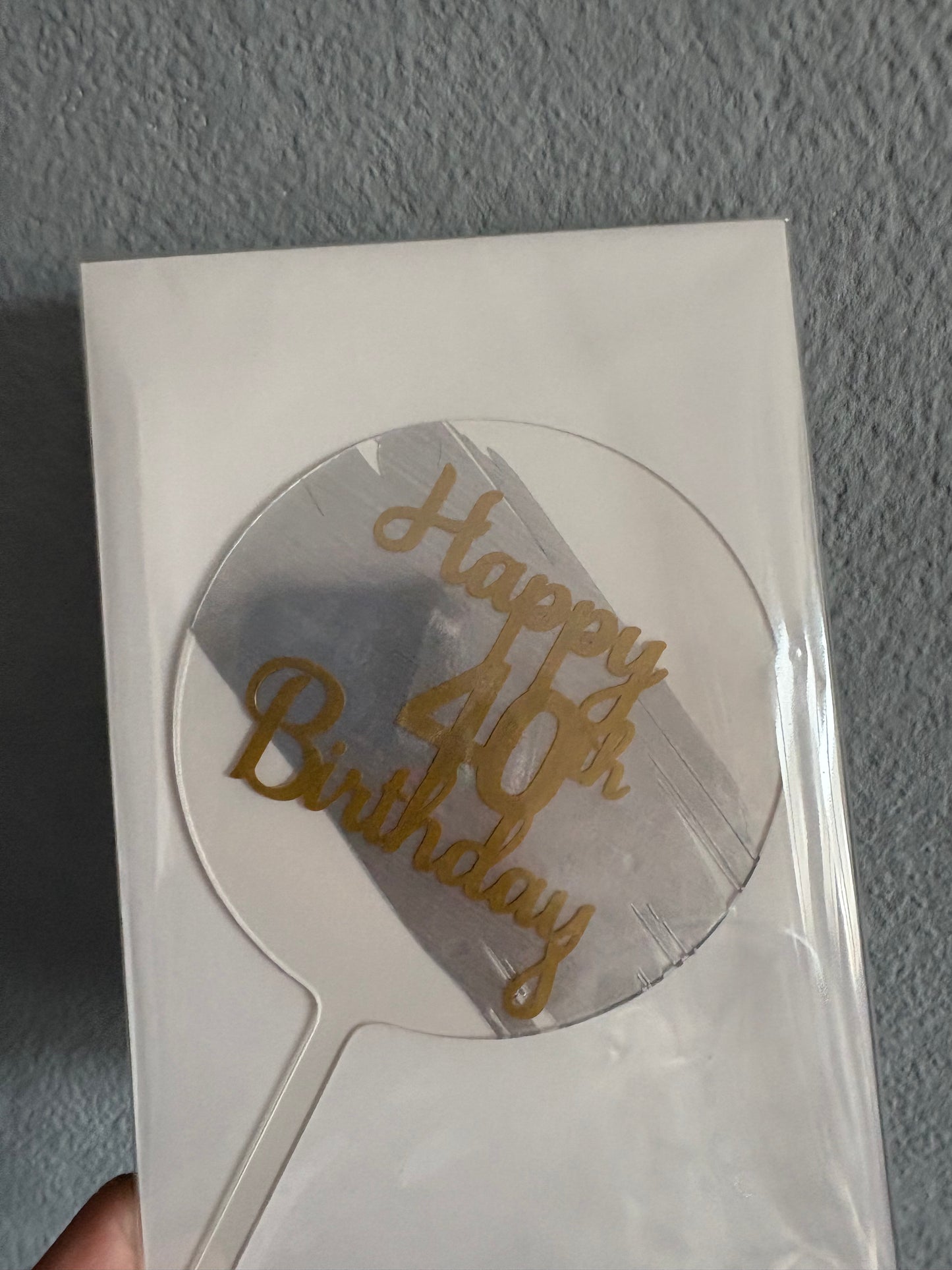 Handmade happy 40th birthday cake topper