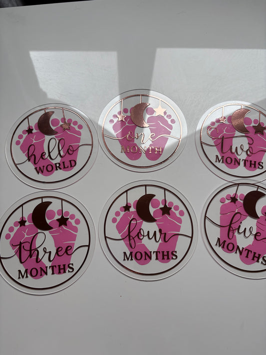 Handmade baby girl milestones