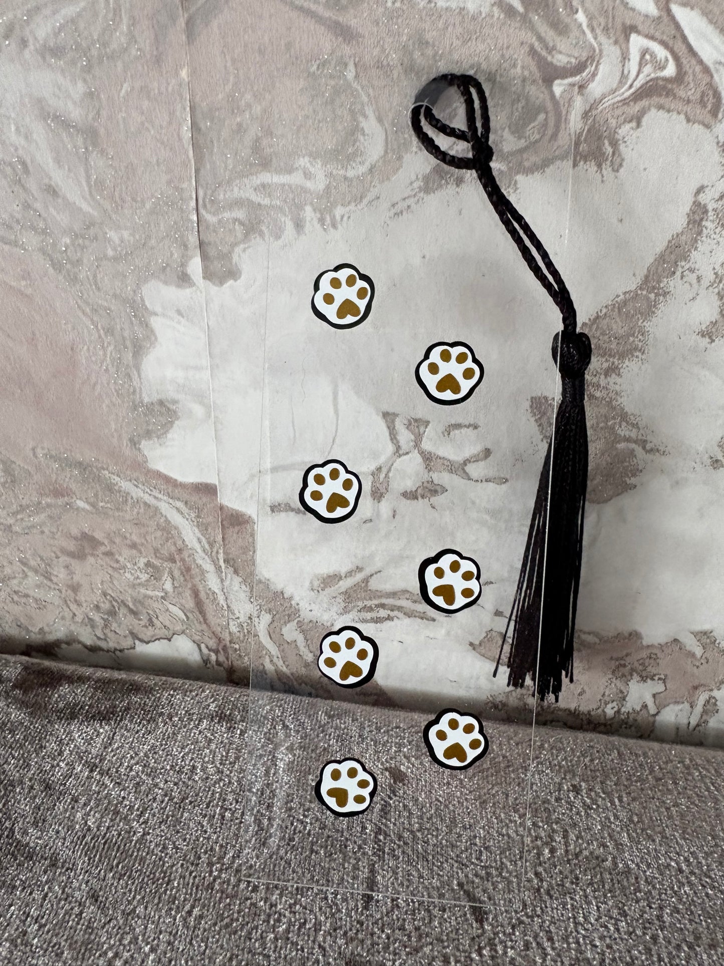Handmade paw acrylic bookmark