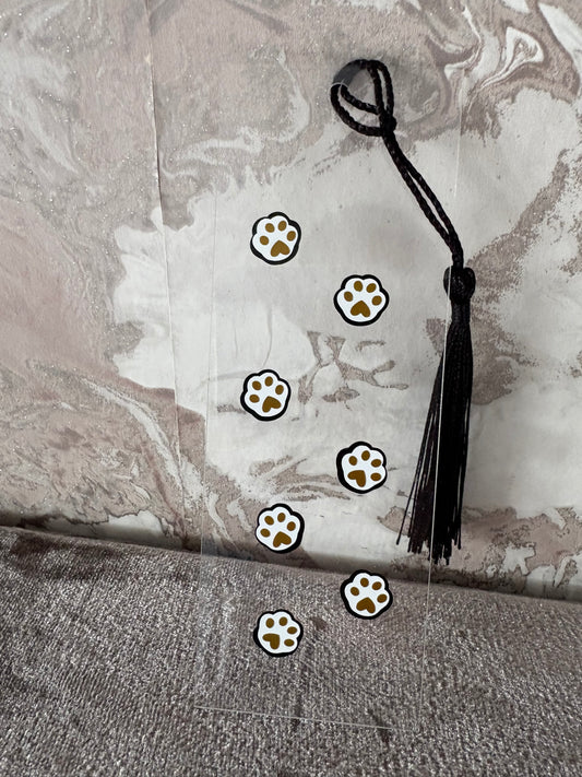Handmade paw acrylic bookmark