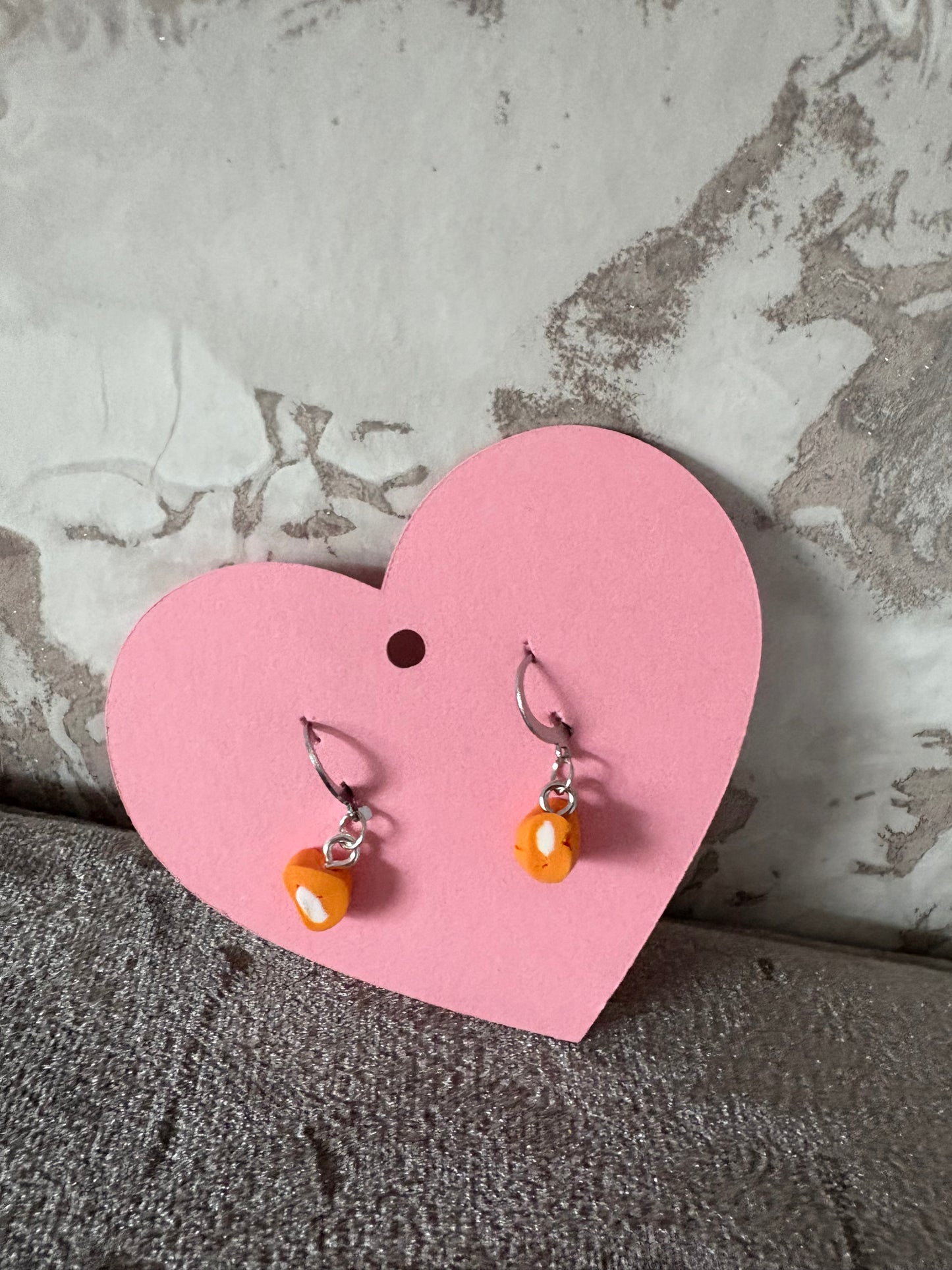 Handmade polymer clay round dolly mixture Huggies earrings