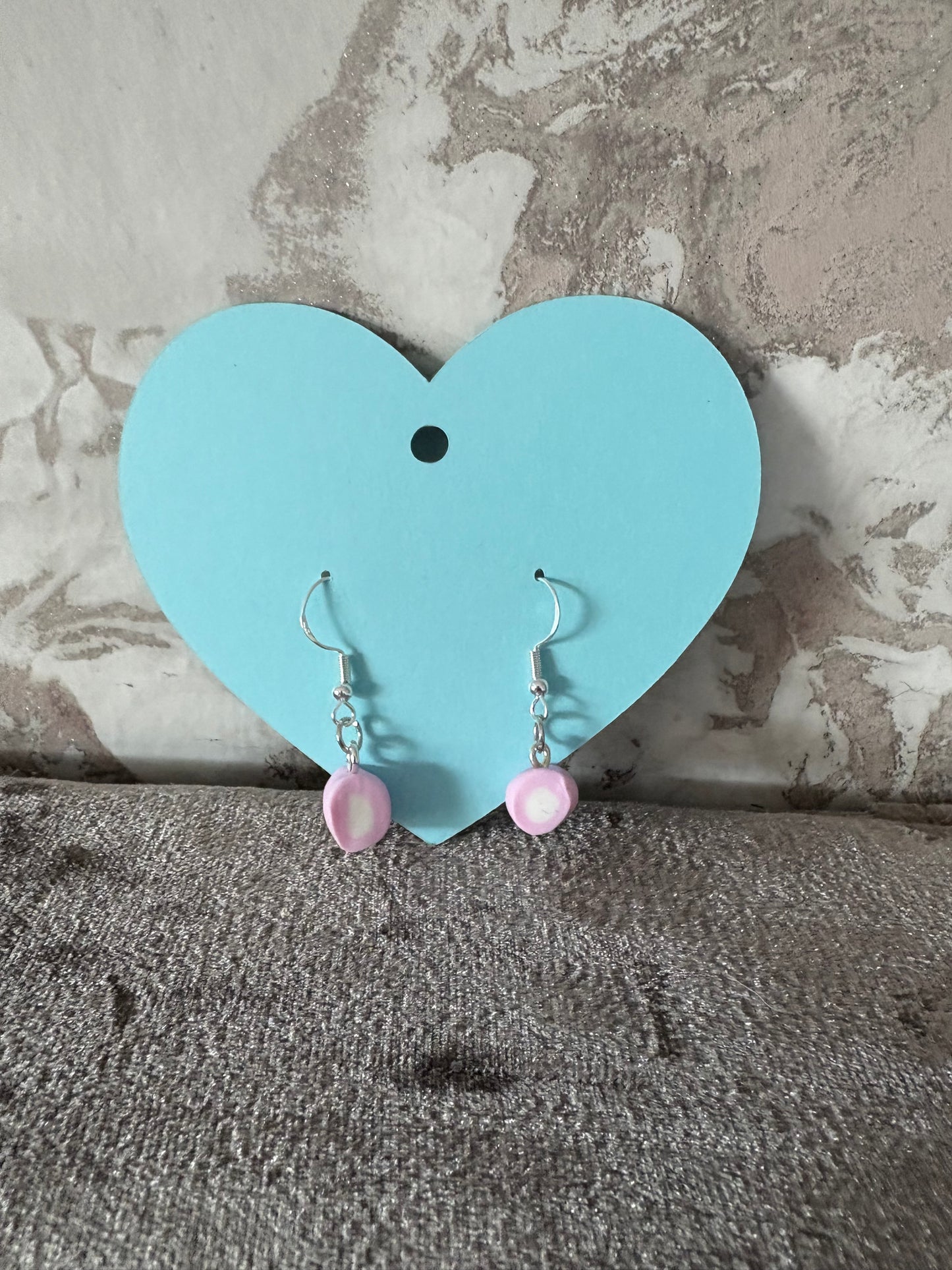 Handmade polymer clay round dolly mixture hook earrings