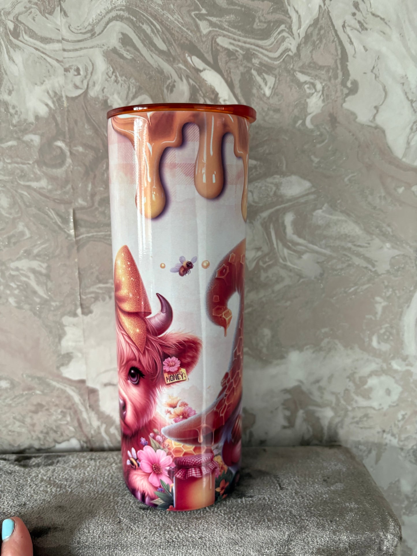 Handmade 20oz gnome and highland cow tumbler