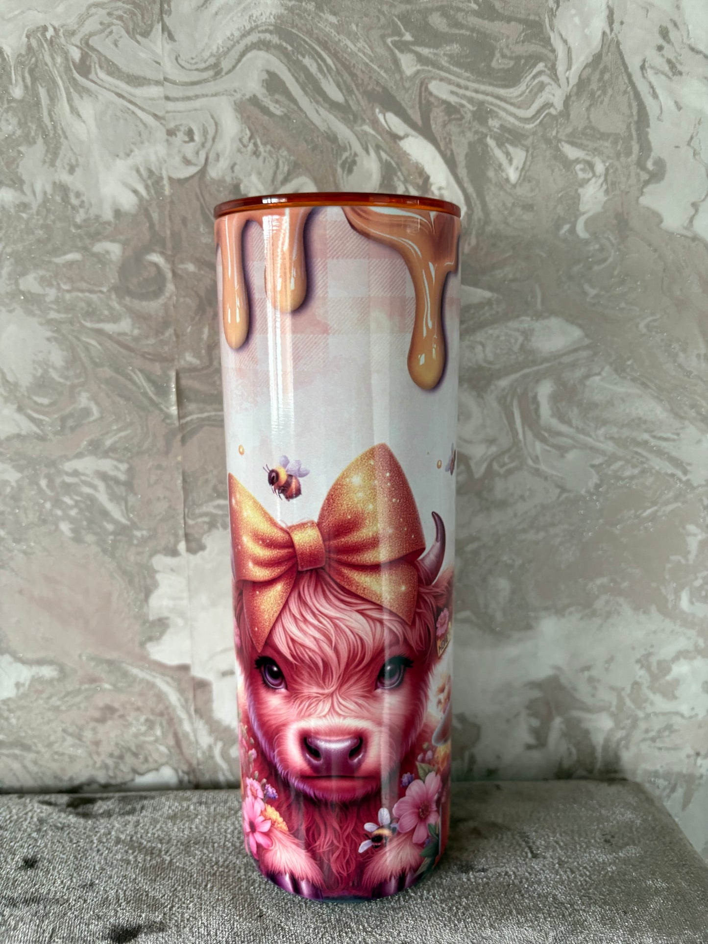 Handmade 20oz gnome and highland cow tumbler