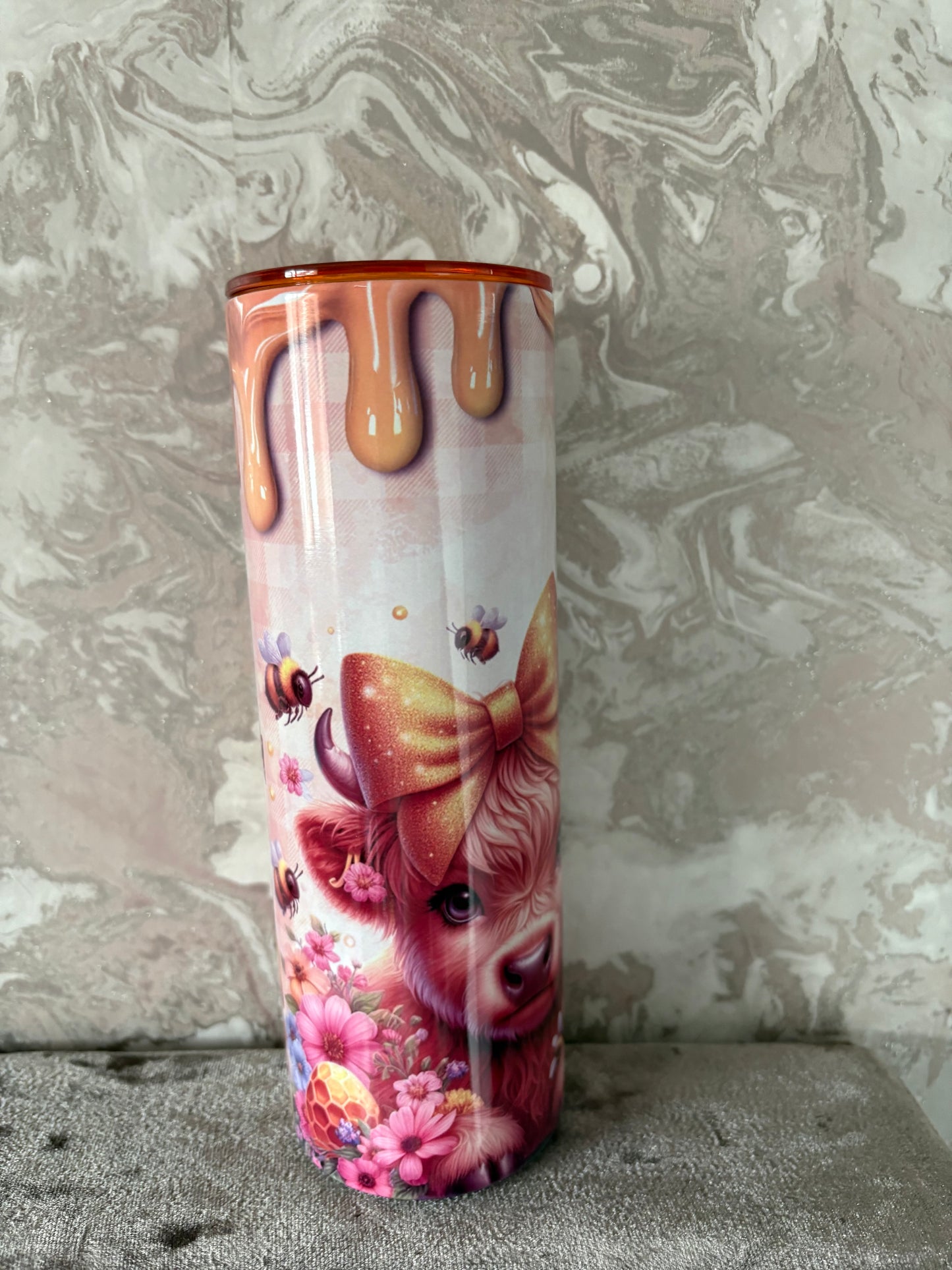 Handmade 20oz gnome and highland cow tumbler