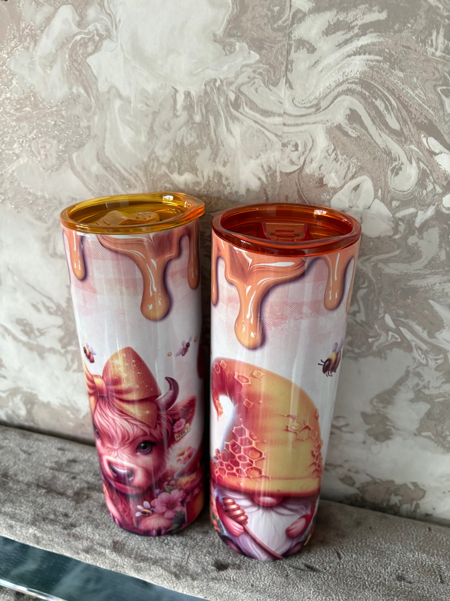 Handmade 20oz gnome and highland cow tumbler