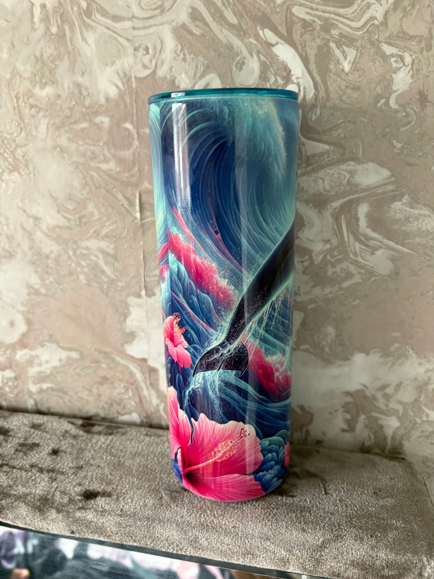 Handmade 20oz dolphin tumbler
