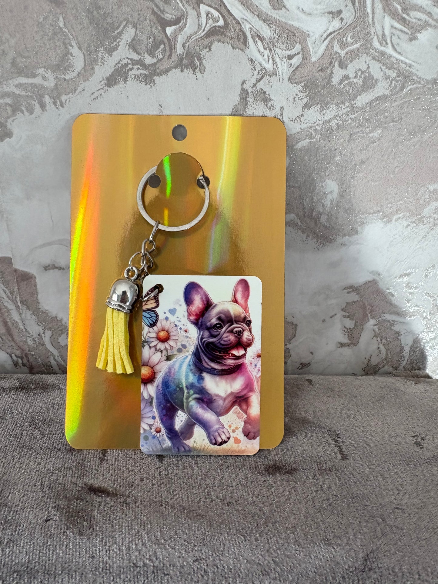Handmade fence bulldog Keyring