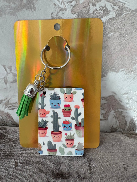 Handmade cactus keyrings