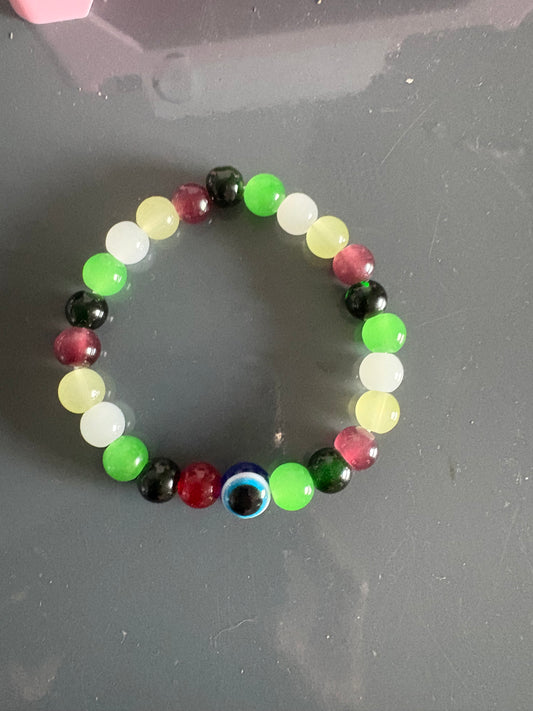 Handmade 8mm evil eye glass bead braclets
