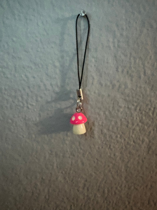 Handmade mushroom phone charm