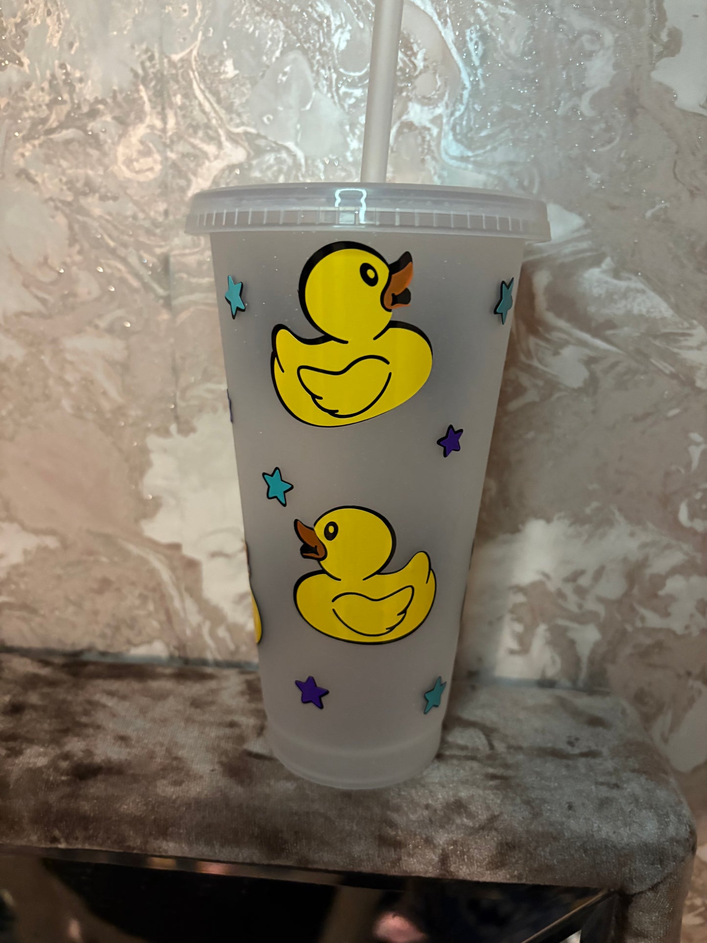 Handmade duck and star 24oz cold cups