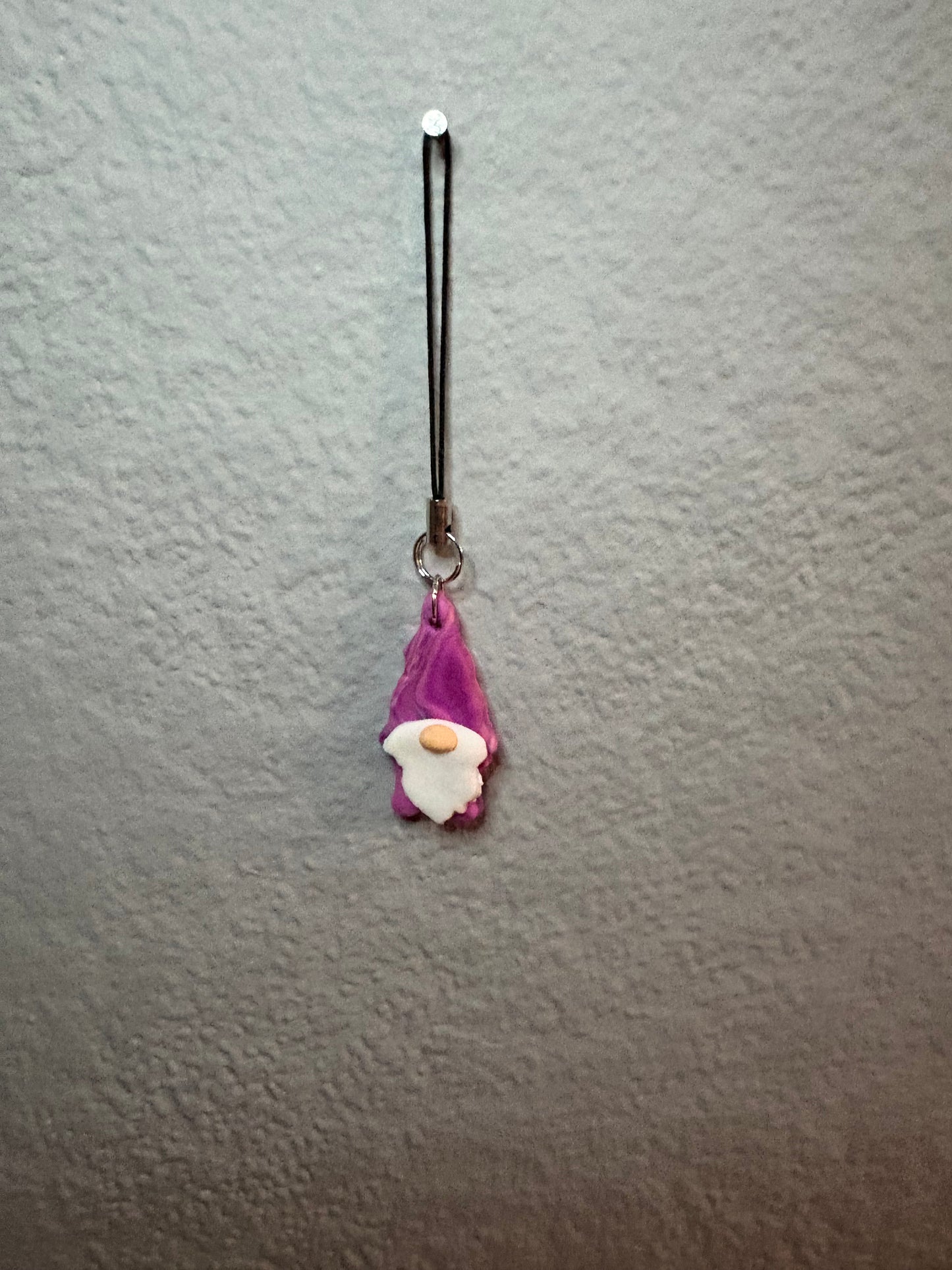 Handmade polymer clay gnome phone charm