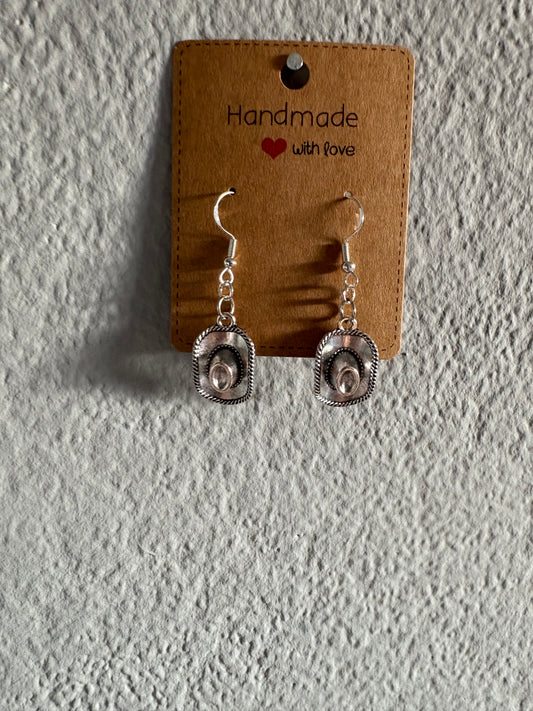 Handmade cow girl hat earrIngs