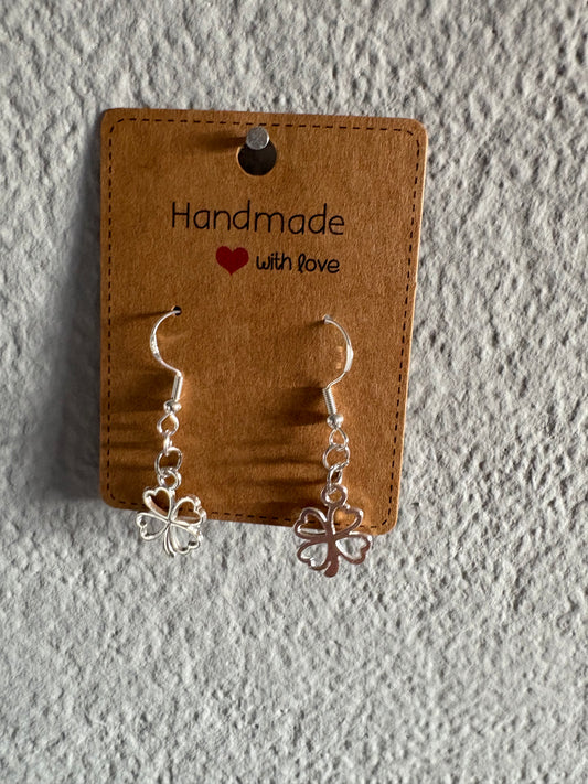 Handmade four leaf clover earrings
