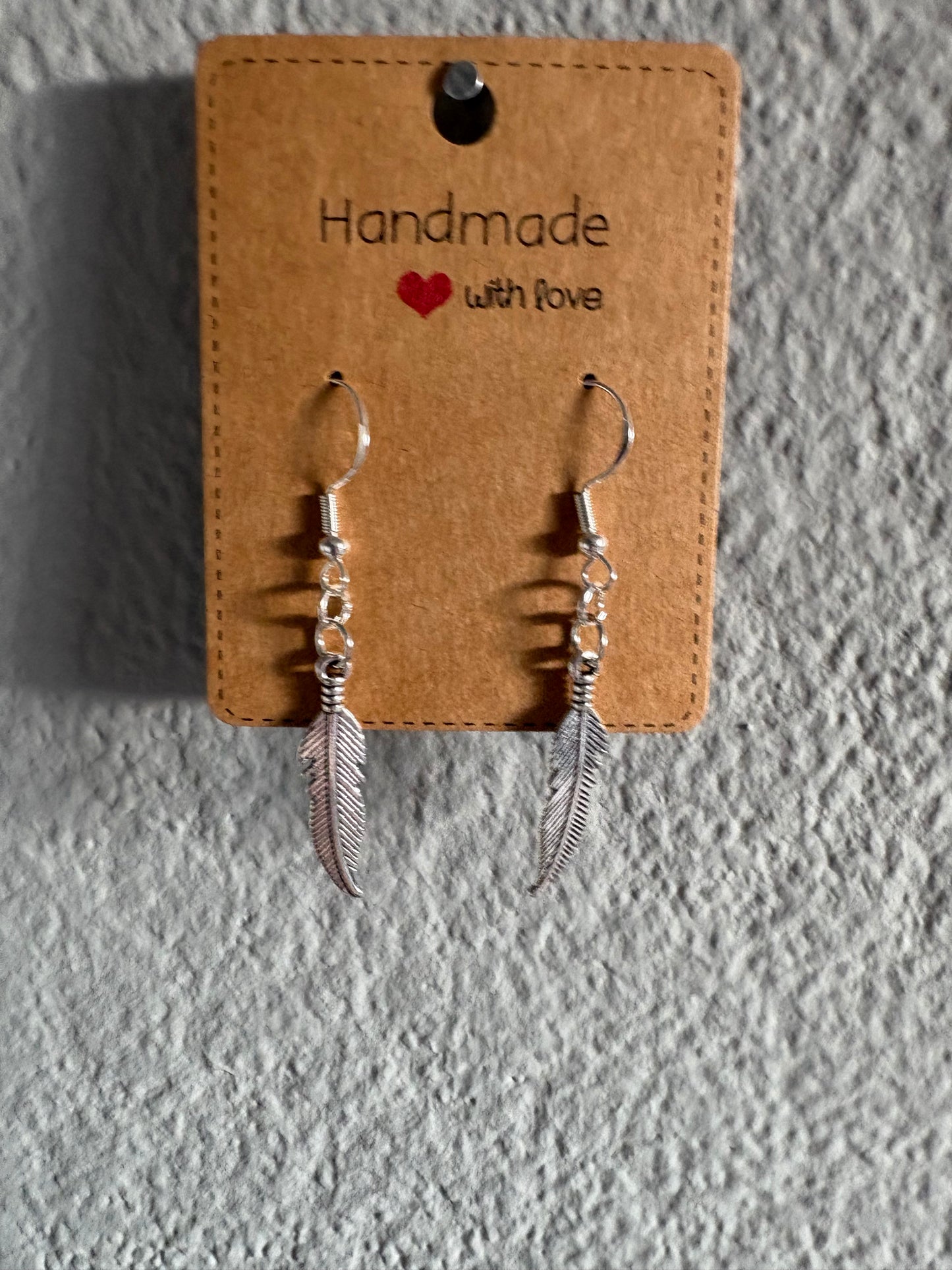 Handmade feather earrings
