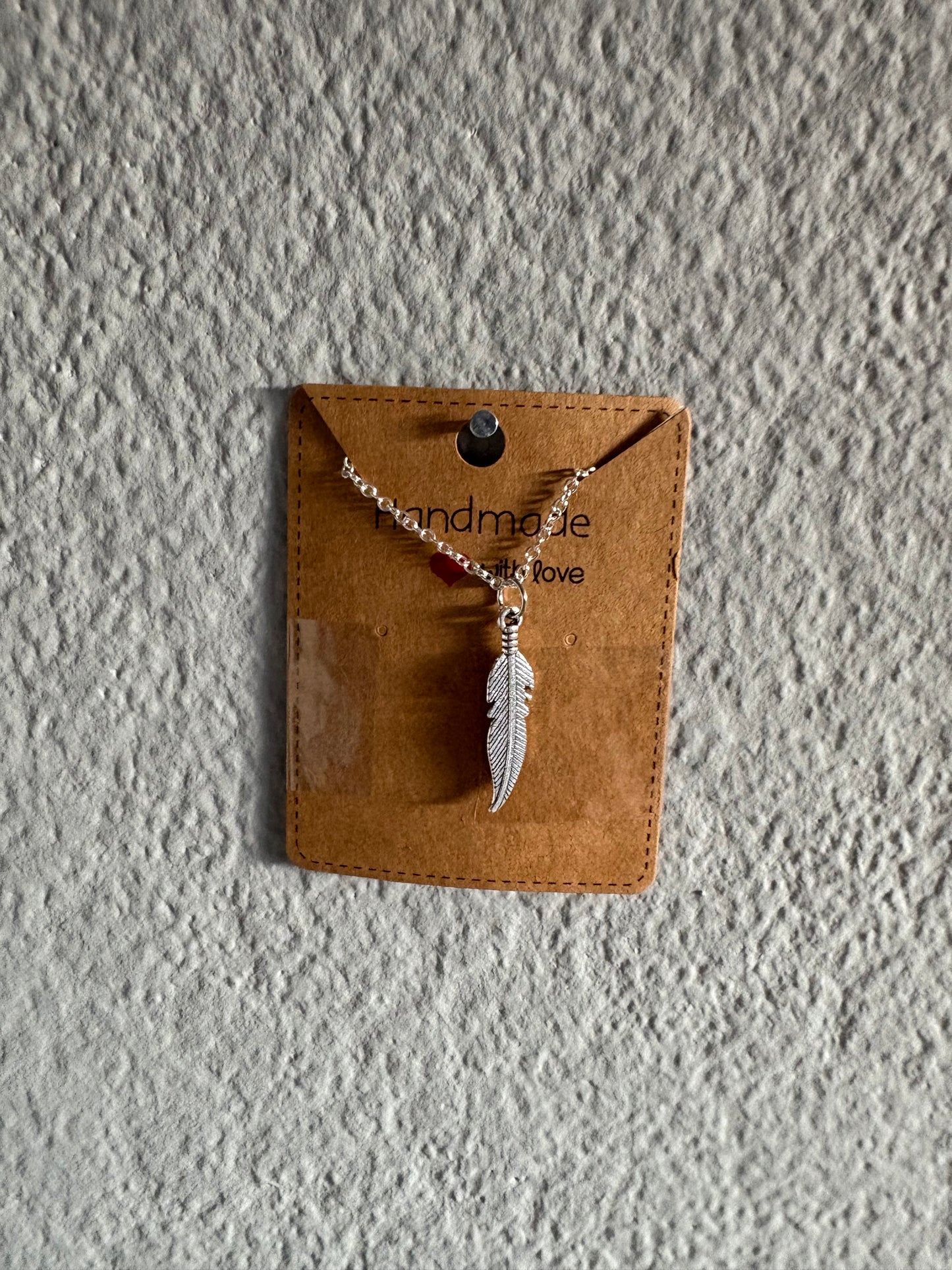 Handmade feather necklace