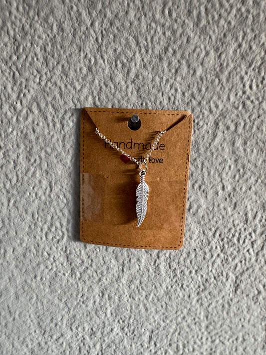 Handmade feather necklace