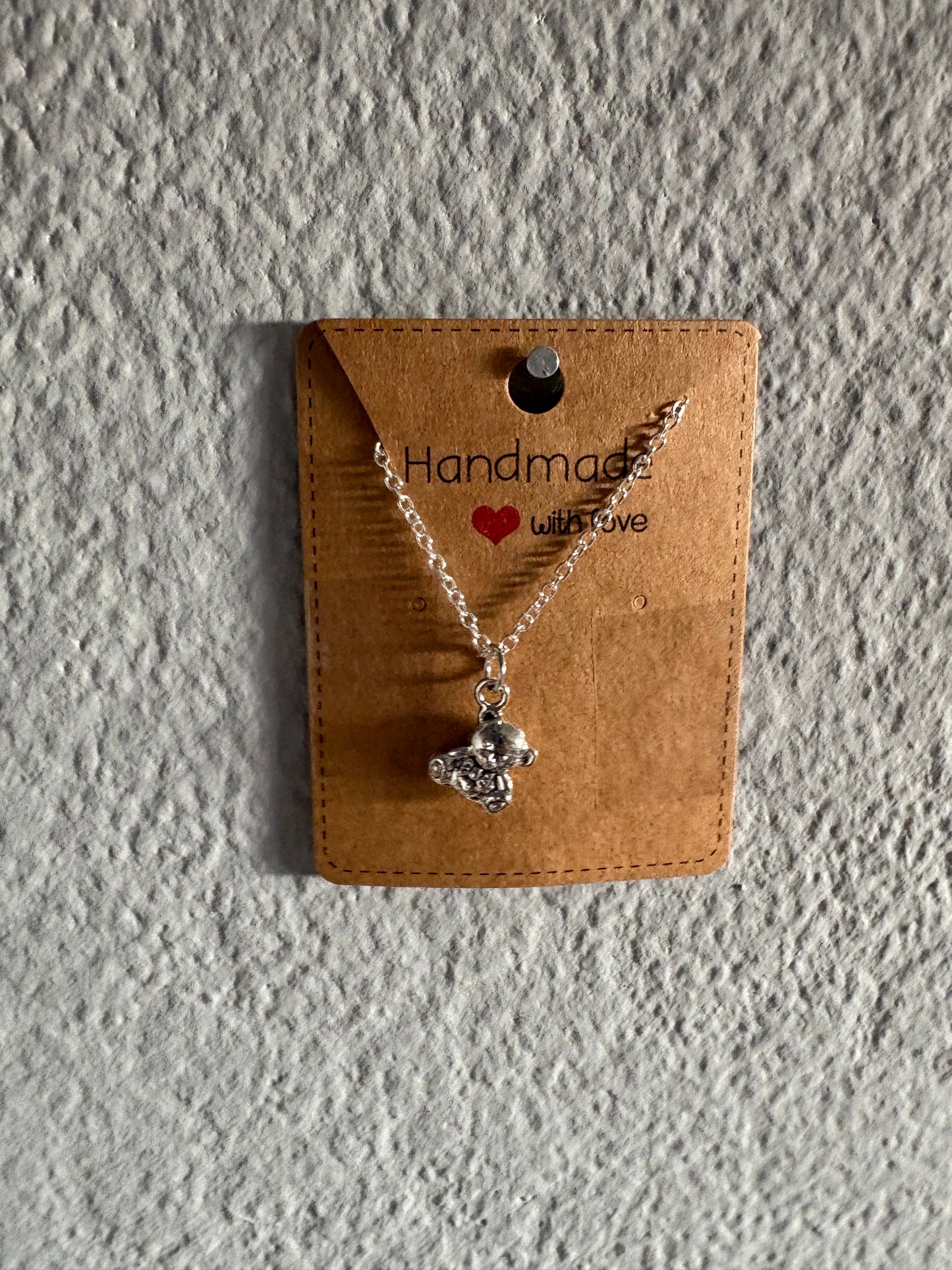 Handmade teddy bear necklace