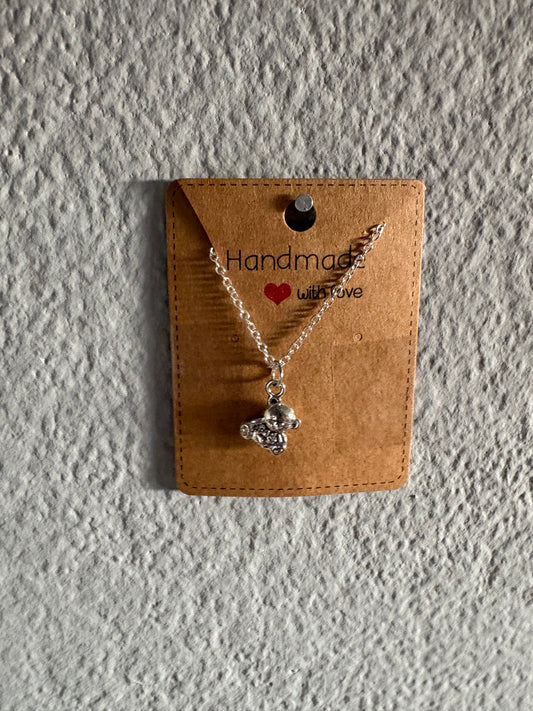 Handmade teddy bear necklace