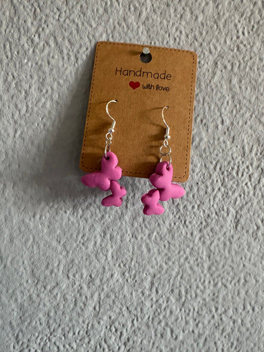 Handmade polymer clay butterfly earrings
