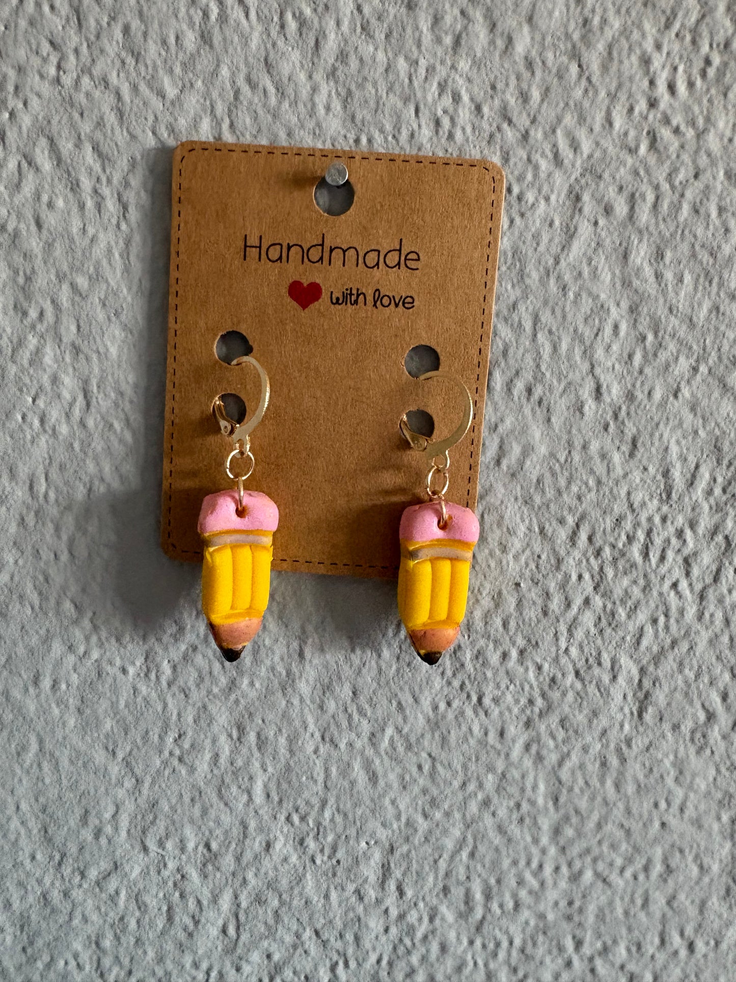 Handmade polymer clay pencils earrings