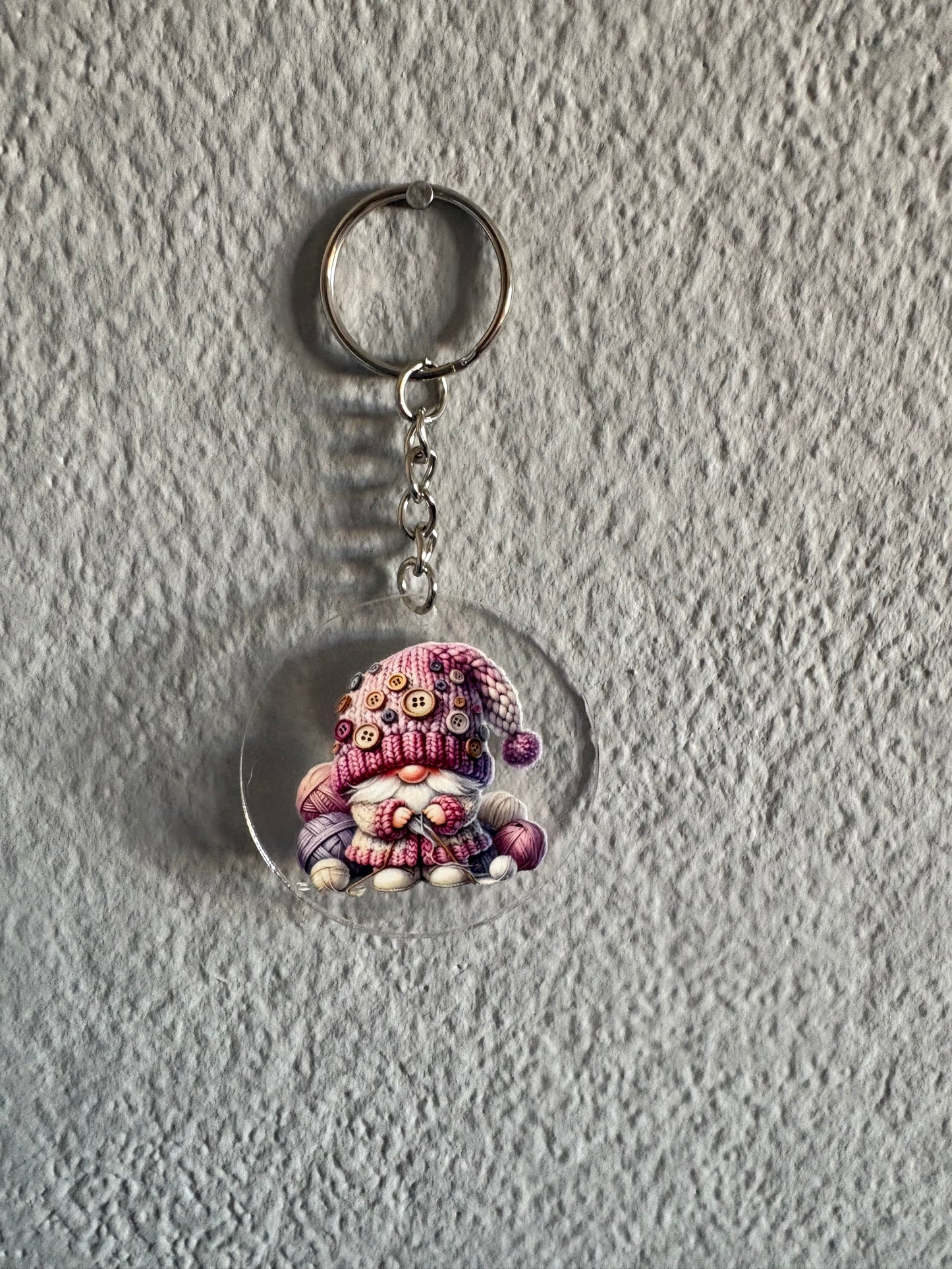 Handmade gnome 2 keyrings
