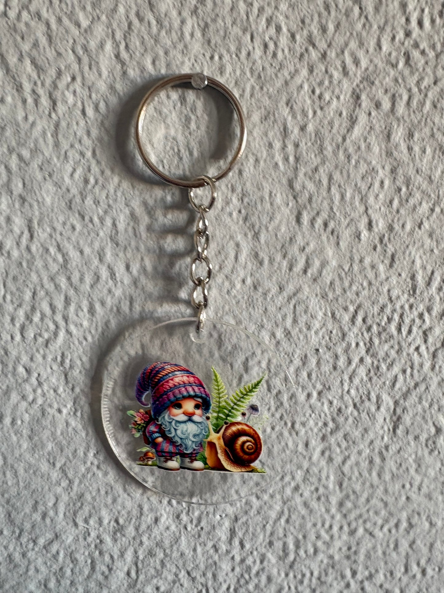 Handmade snail gnome Keyring